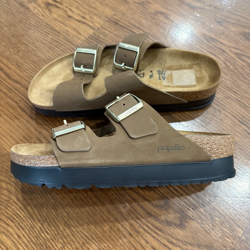 Birkenstock Papillio Arizona Suede Nubuck Platform Sandals - Picture 11 of 11